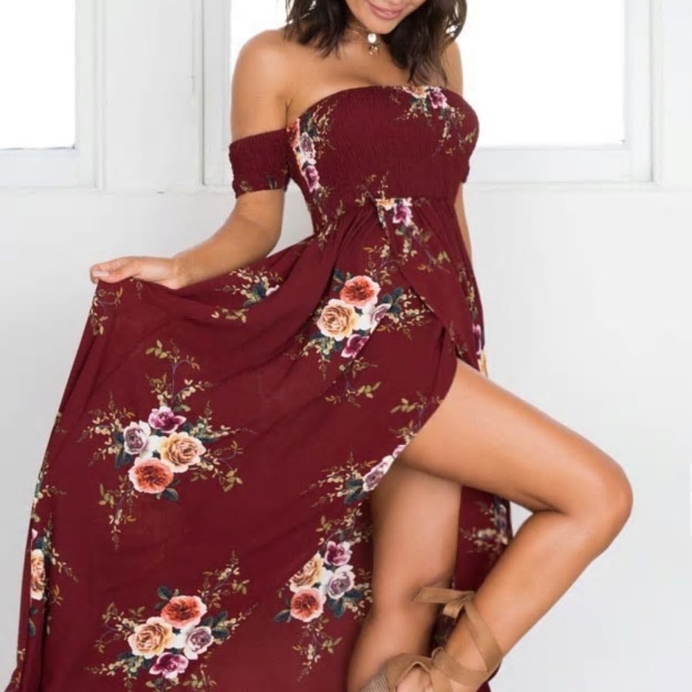 Boho Style Women Off Shoulder Beach Dress
